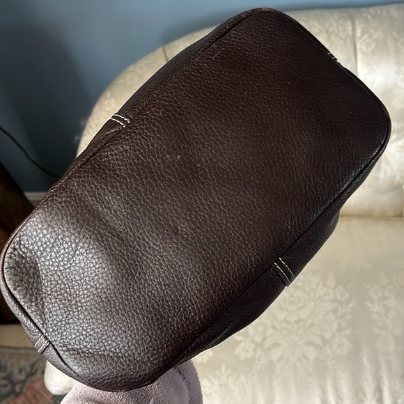 Tommy Hilfiger Genuine Leather Brown Hobo Large Strap Buckle Shoulder Bag Y2K - Picture 12 of 16